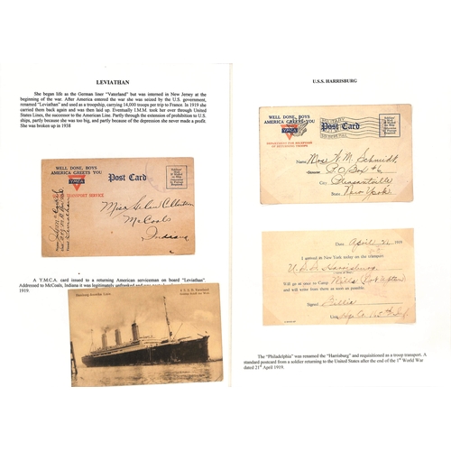 705 - 1914-18 Covers and cards from various British, U.S or German ships and picture postcards of ships, i... 