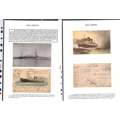 705 - 1914-18 Covers and cards from various British, U.S or German ships and picture postcards of ships, i... 