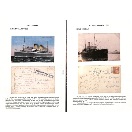 705 - 1914-18 Covers and cards from various British, U.S or German ships and picture postcards of ships, i... 