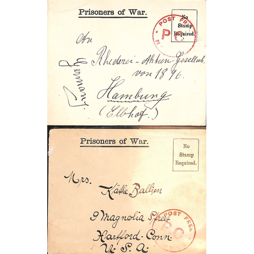 714 - Ascania. 1914-15 Covers and cards comprising stampless picture postcard of the ship and P.O.W envelo... 