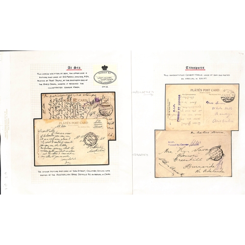 746 - 1914-18 Covers and cards from Transports, most with unnumbered censors, various types include 