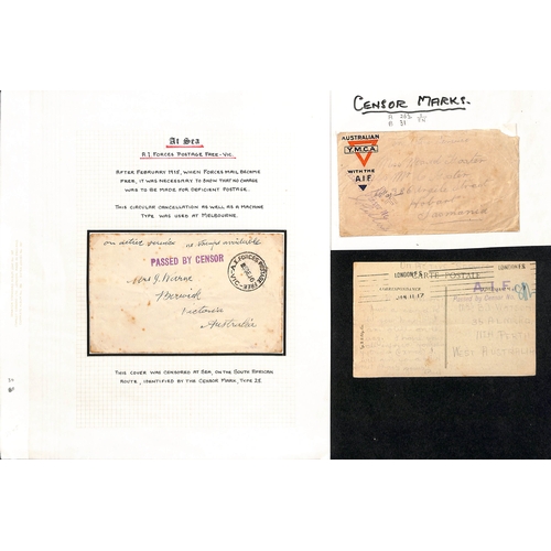 746 - 1914-18 Covers and cards from Transports, most with unnumbered censors, various types include 