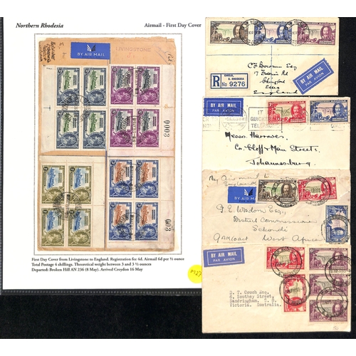 784 - Rhodesia/Nyasaland. 1935 Covers (23) from Northern Rhodesia (5) including May 6th F.D.C bearing set ... 