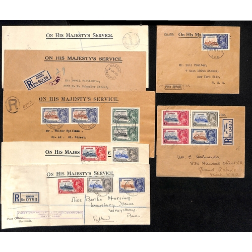 789 - West Indies. 1935 O.H.M.S Covers with Silver Jubilee stamps of Antigua (2, one with set of four), Ba... 