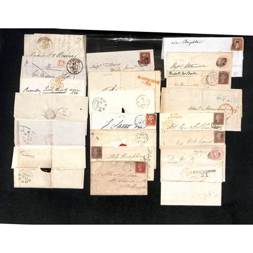 303 - c.1801-58 Entire letters and covers, prestamp and stampless, Penny Posts, undated circles (23) and o... 