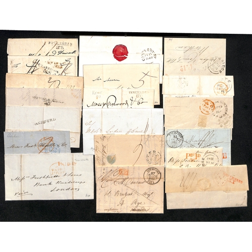 303 - c.1801-58 Entire letters and covers, prestamp and stampless, Penny Posts, undated circles (23) and o... 