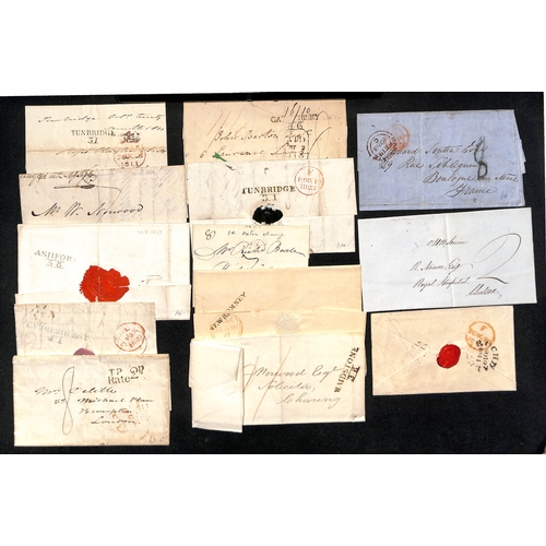 303 - c.1801-58 Entire letters and covers, prestamp and stampless, Penny Posts, undated circles (23) and o... 