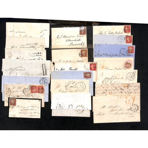 303 - c.1801-58 Entire letters and covers, prestamp and stampless, Penny Posts, undated circles (23) and o... 