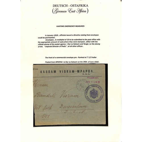 1057 - 1916 7½h Provisional stationery envelopes with Tanga envelope used to Kihuhui, Morogoro envelop... 