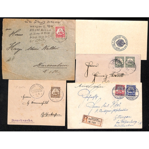 1054 - 1903-15 Covers bearing Yacht issues with registered covers from Usumbura to Germany franked 2½h... 