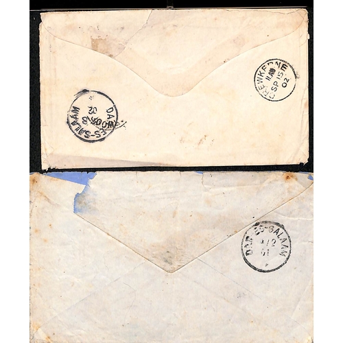 1053 - 1900-02 Covers from George Gordon Hake to his wife in London, the first cover franked 1896-99 10p on... 