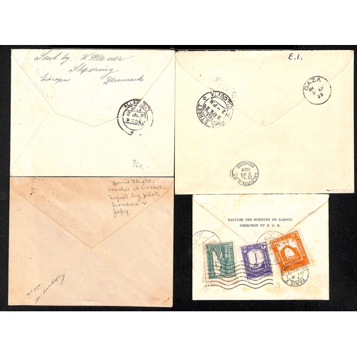 1133 - 1926-39 Covers comprising 1926 Denmark to India cover flown to London; 1929 Jerusalem to India first... 