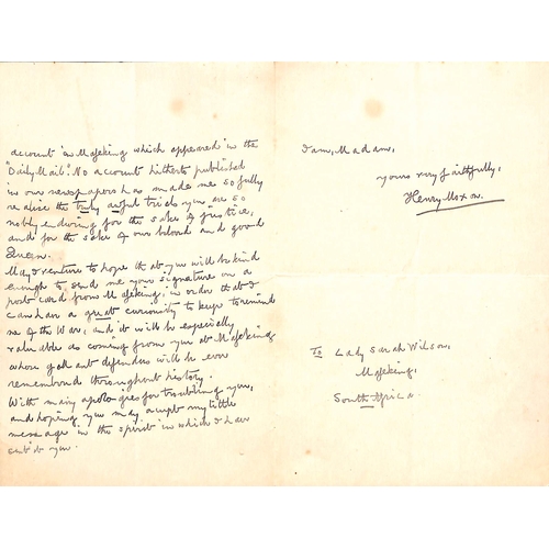 1395 - Lady Sarah Wilson/Baden Powell. 1900 (Mar 28) Letter sent by an autograph collector in England to La... 