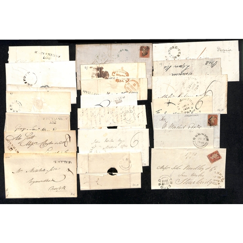 317 - 1750-1857 Entire letters, covers and a few fronts including prestamp (69), undated circles (20), str... 