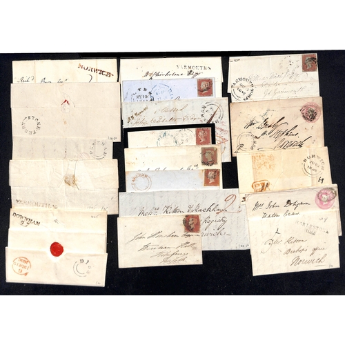 317 - 1750-1857 Entire letters, covers and a few fronts including prestamp (69), undated circles (20), str... 