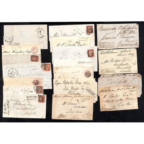 317 - 1750-1857 Entire letters, covers and a few fronts including prestamp (69), undated circles (20), str... 