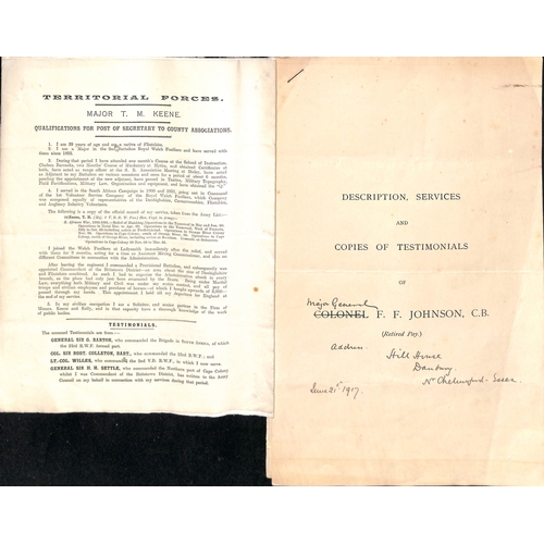 1390 - Various letters and documents including 1871 commission document appointing William Monckton a Lieut... 