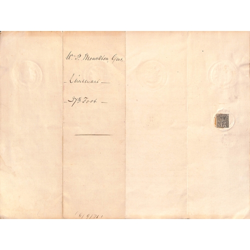 1390 - Various letters and documents including 1871 commission document appointing William Monckton a Lieut... 