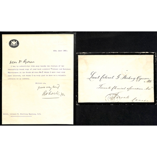 1404 - Lord Roberts. 1893 ½d Postcard and 1900-10 covers (7) from Roberts, with two 1900 stampless off... 