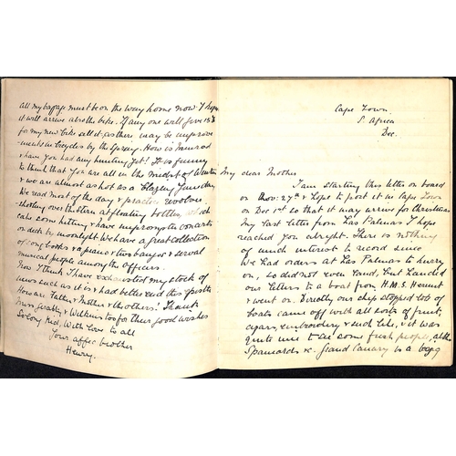 1410 - 1899 (Nov 11) - 1900 (July 10) Notebook containing copies of letters from an officer (Henry) in the ... 