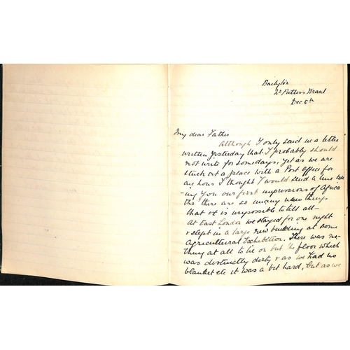 1410 - 1899 (Nov 11) - 1900 (July 10) Notebook containing copies of letters from an officer (Henry) in the ... 