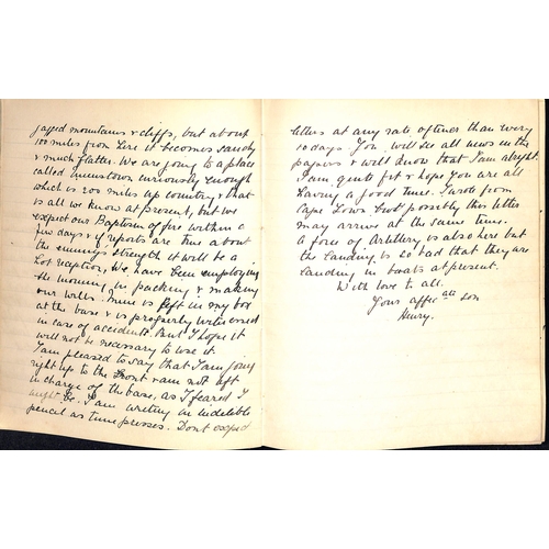 1410 - 1899 (Nov 11) - 1900 (July 10) Notebook containing copies of letters from an officer (Henry) in the ... 