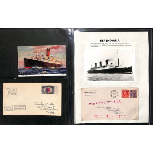 593 - c.1905-30 Picture postcards of Cunard or White Star ships including woven silk cards of R.M.S 