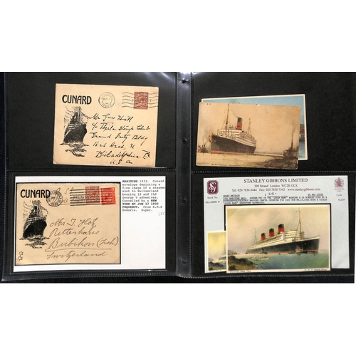 593 - c.1905-30 Picture postcards of Cunard or White Star ships including woven silk cards of R.M.S 