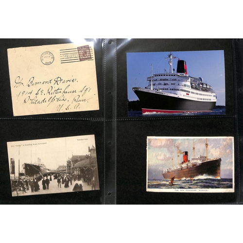 593 - c.1905-30 Picture postcards of Cunard or White Star ships including woven silk cards of R.M.S 