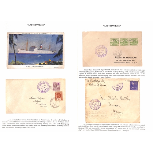 666 - Lady Boats. 1928-52 Covers and cards posted on the five Lady Boats with various cachets and Paquebot... 