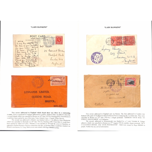 666 - Lady Boats. 1928-52 Covers and cards posted on the five Lady Boats with various cachets and Paquebot... 