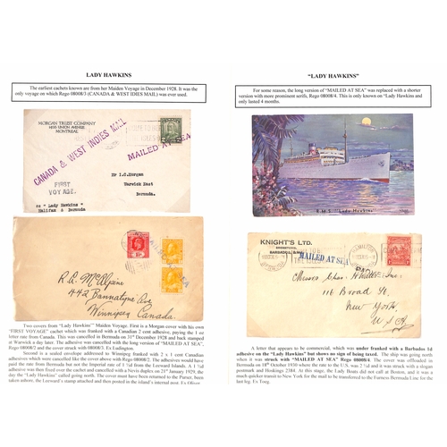 666 - Lady Boats. 1928-52 Covers and cards posted on the five Lady Boats with various cachets and Paquebot... 