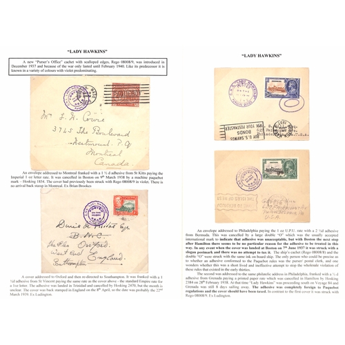 666 - Lady Boats. 1928-52 Covers and cards posted on the five Lady Boats with various cachets and Paquebot... 