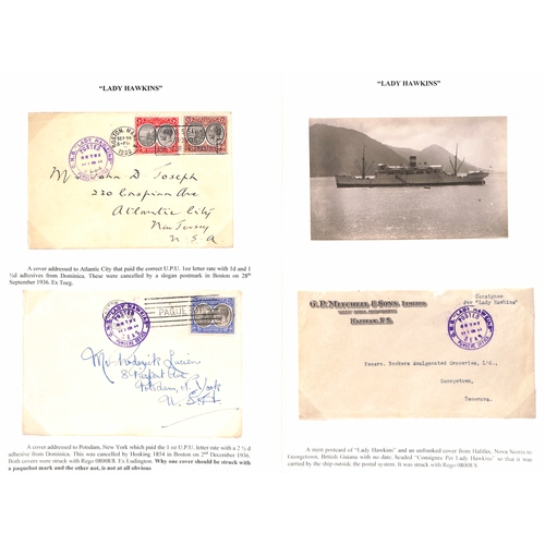 666 - Lady Boats. 1928-52 Covers and cards posted on the five Lady Boats with various cachets and Paquebot... 