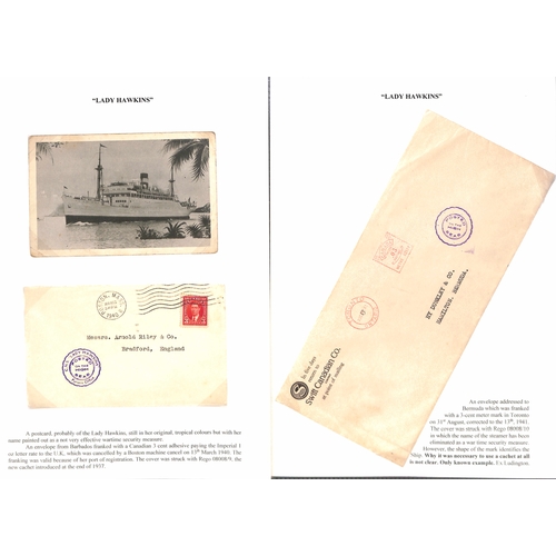 666 - Lady Boats. 1928-52 Covers and cards posted on the five Lady Boats with various cachets and Paquebot... 