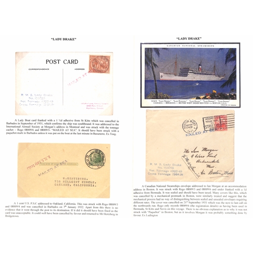 666 - Lady Boats. 1928-52 Covers and cards posted on the five Lady Boats with various cachets and Paquebot... 