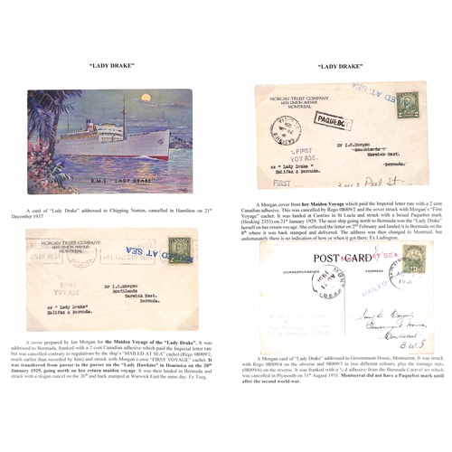 666 - Lady Boats. 1928-52 Covers and cards posted on the five Lady Boats with various cachets and Paquebot... 