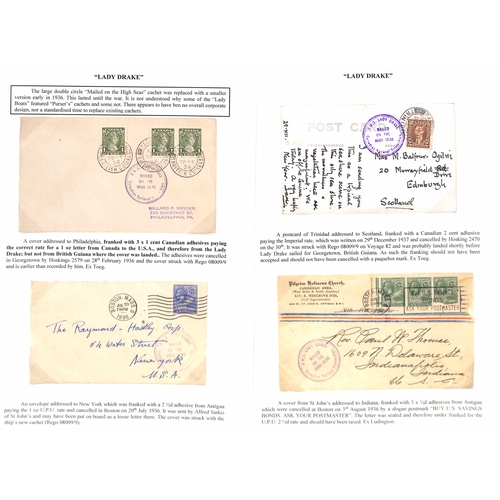 666 - Lady Boats. 1928-52 Covers and cards posted on the five Lady Boats with various cachets and Paquebot... 