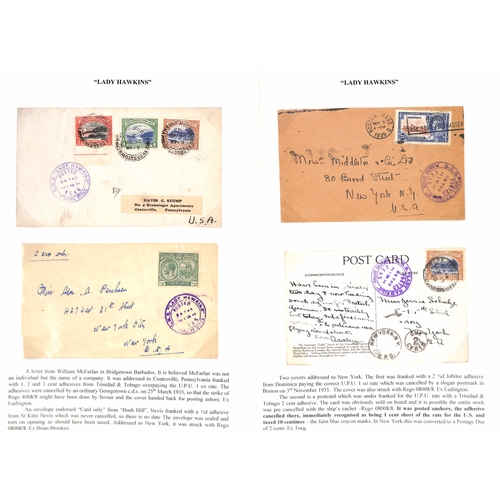 666 - Lady Boats. 1928-52 Covers and cards posted on the five Lady Boats with various cachets and Paquebot... 