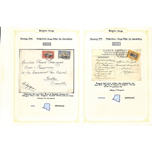 937 - 1909-22 Covers and cards with 'Congo Belge' overprints or Mols issues, the study of the cancellation... 