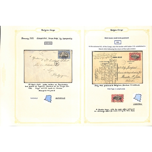 937 - 1909-22 Covers and cards with 'Congo Belge' overprints or Mols issues, the study of the cancellation... 