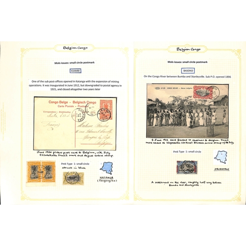 937 - 1909-22 Covers and cards with 'Congo Belge' overprints or Mols issues, the study of the cancellation... 