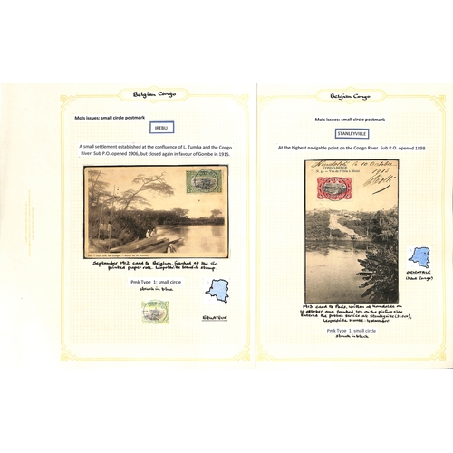 937 - 1909-22 Covers and cards with 'Congo Belge' overprints or Mols issues, the study of the cancellation... 