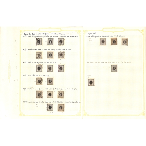 1495 - Postage Dues. 1874-82 Perf 14 and 13 postage dues, the detailed mint and used study well written up ... 