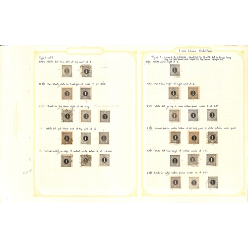 1495 - Postage Dues. 1874-82 Perf 14 and 13 postage dues, the detailed mint and used study well written up ... 