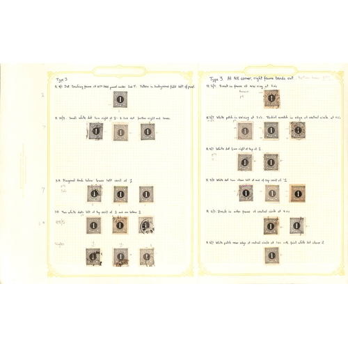 1495 - Postage Dues. 1874-82 Perf 14 and 13 postage dues, the detailed mint and used study well written up ... 