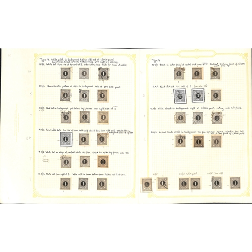 1495 - Postage Dues. 1874-82 Perf 14 and 13 postage dues, the detailed mint and used study well written up ... 