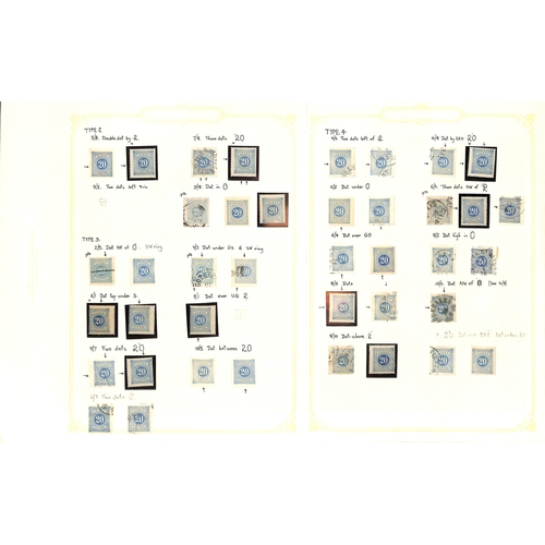 1495 - Postage Dues. 1874-82 Perf 14 and 13 postage dues, the detailed mint and used study well written up ... 