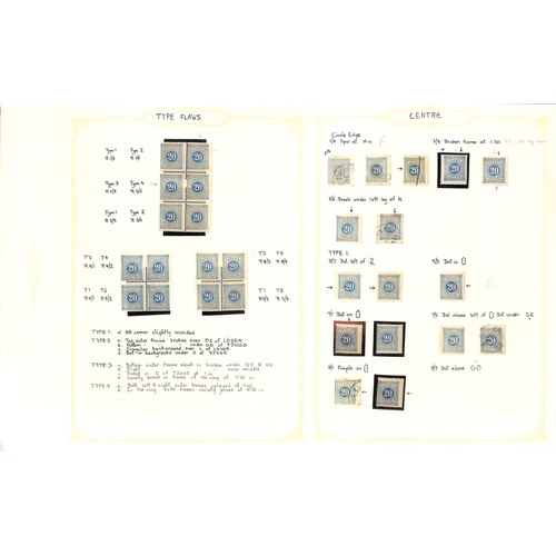 1495 - Postage Dues. 1874-82 Perf 14 and 13 postage dues, the detailed mint and used study well written up ... 