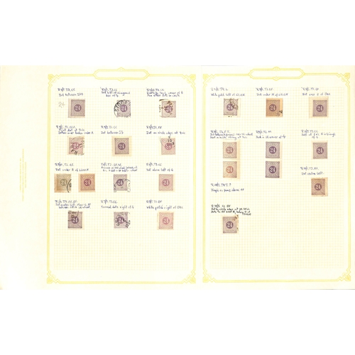 1495 - Postage Dues. 1874-82 Perf 14 and 13 postage dues, the detailed mint and used study well written up ... 